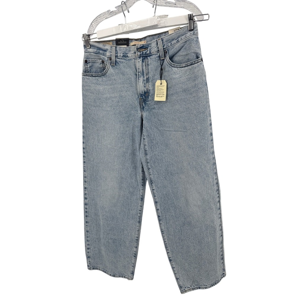 Levi's Premium Baggy Dad Jeans Women 29x30 Light Wash Blue Loose Wide Leg NWT